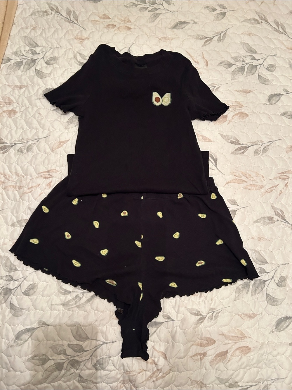 H&M Black Avocado Print Pajama Set
